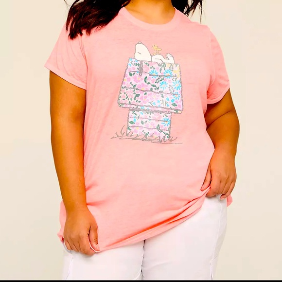 Lane Bryant Snoopy Glitter tshirt size 18/20 coral color - Picture 1 of 7